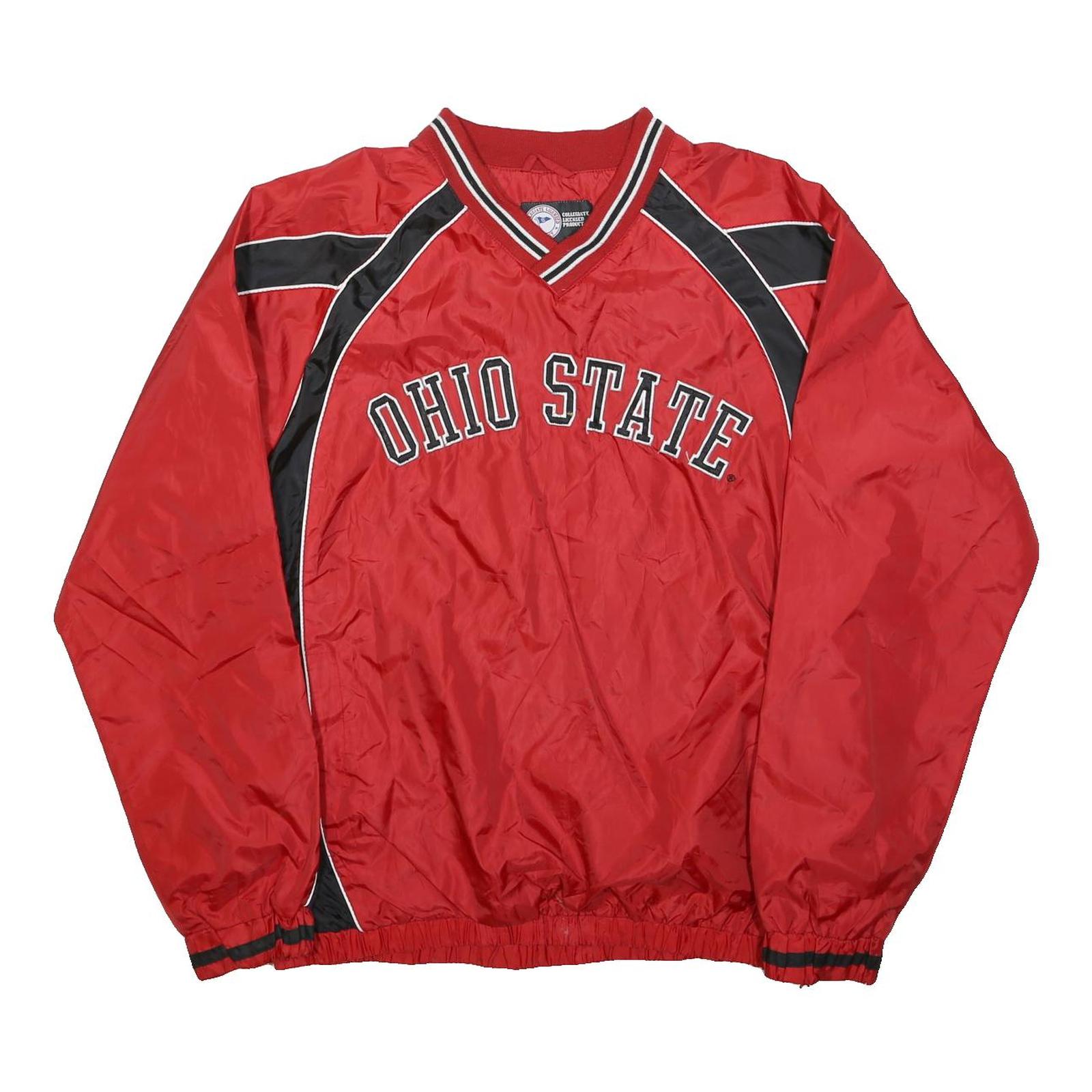 C-III SPORTS Mens Red & Black Ohio State Nylon Jacket M Windbreaker Pullover