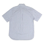 TOMMY HILFIGER Mens Blue & White Checked Shirt M Button-Down Collar Short Sleeve