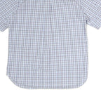 TOMMY HILFIGER Mens Blue & White Checked Shirt M Button-Down Collar Short Sleeve