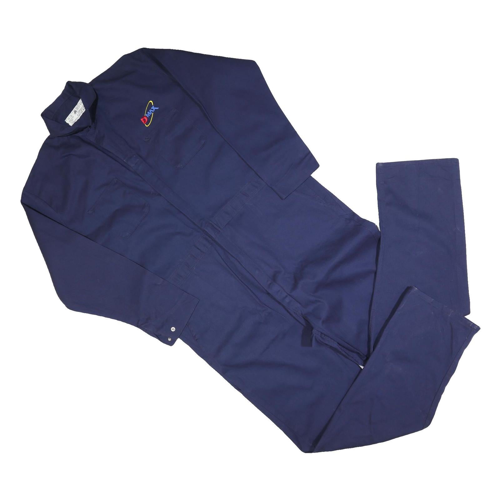 RED KAP Mens Navy Blue Cotton Blend Dungarees Relaxed Fit 2XL W48 L32 Workwear