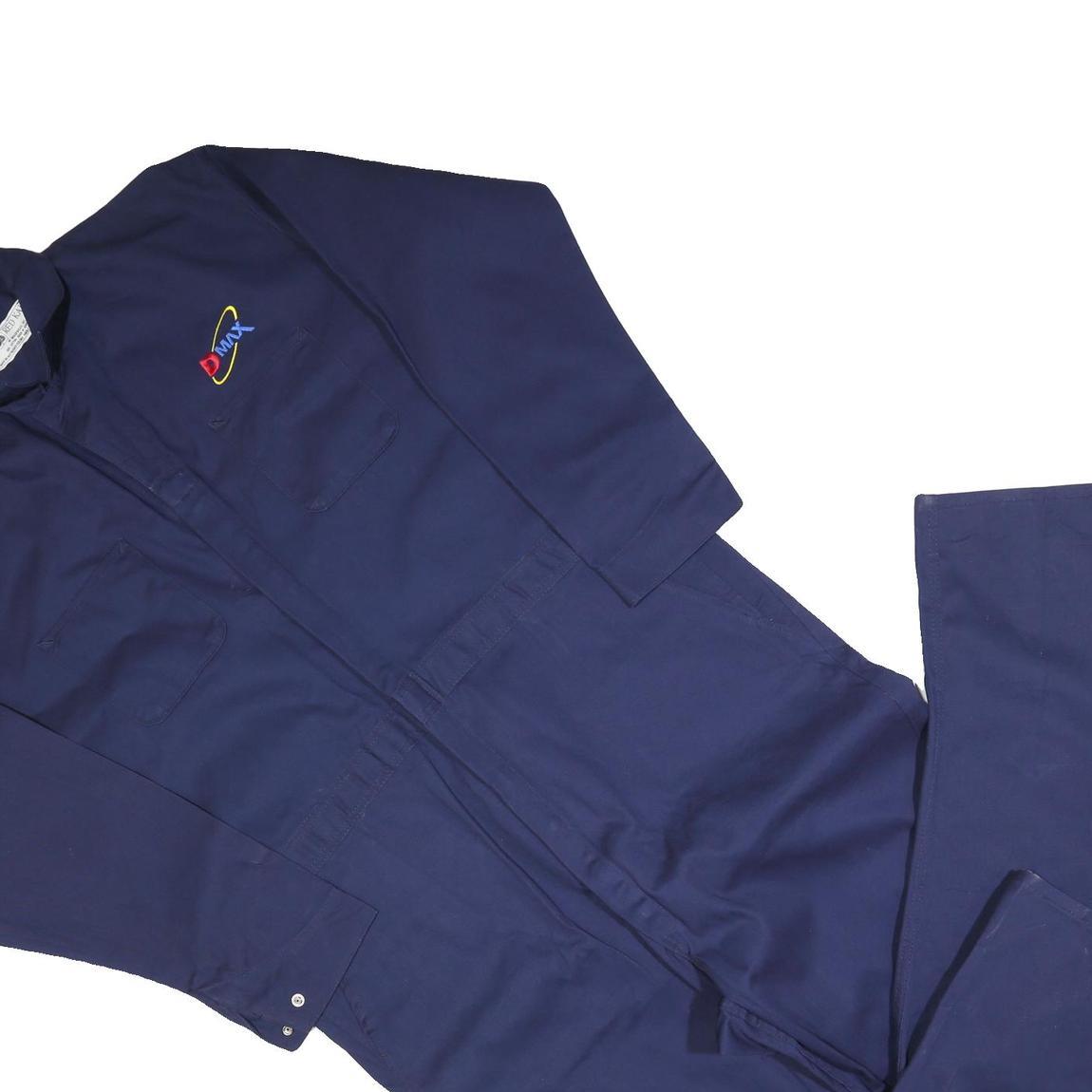 RED KAP Mens Navy Blue Cotton Blend Dungarees Relaxed Fit 2XL W48 L32 Workwear