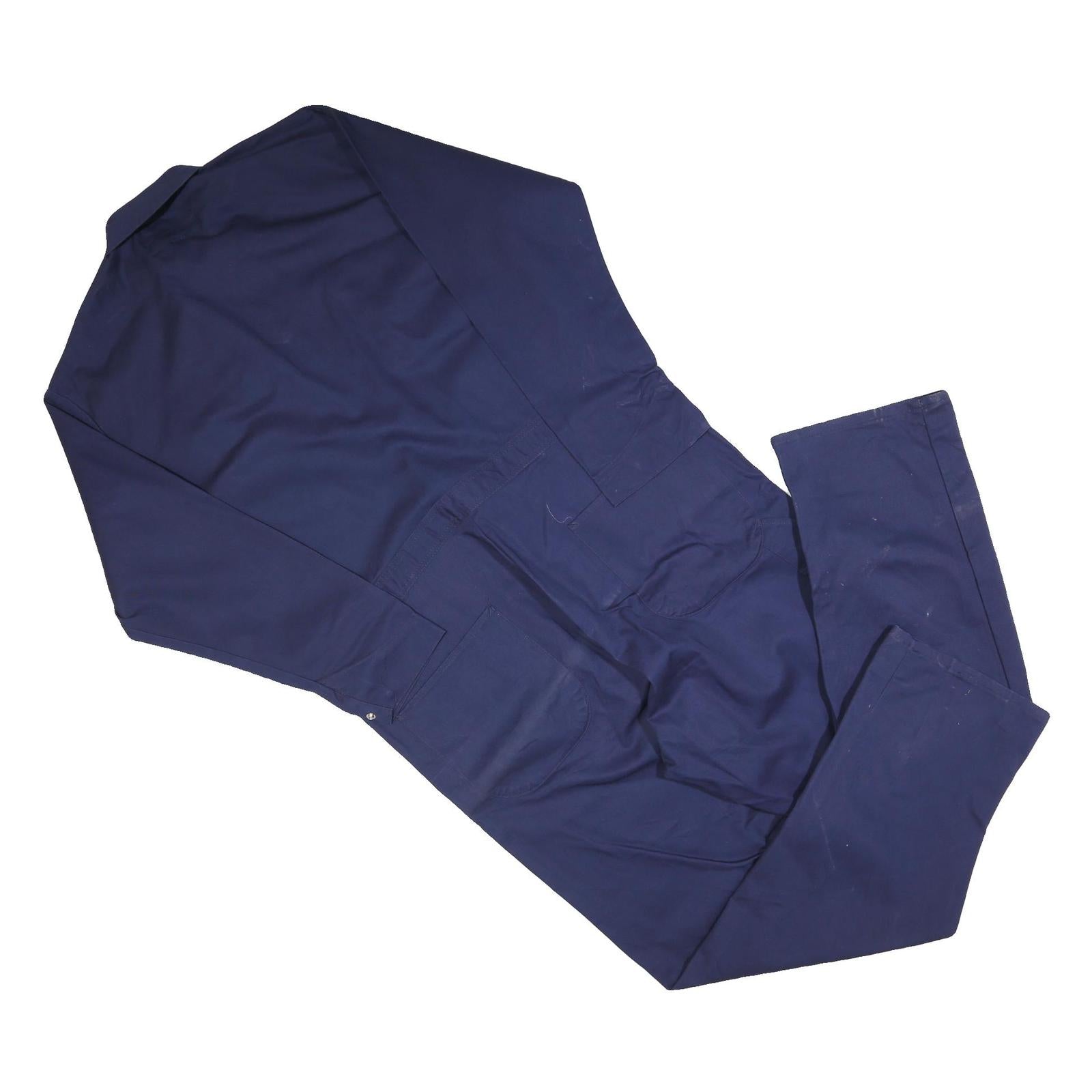 RED KAP Mens Navy Blue Cotton Blend Dungarees Relaxed Fit 2XL W48 L32 Workwear