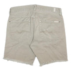 7 FOR ALL MANKIND Mens Shorts Beige Casual Cotton M W31 Frayed Hem Summer