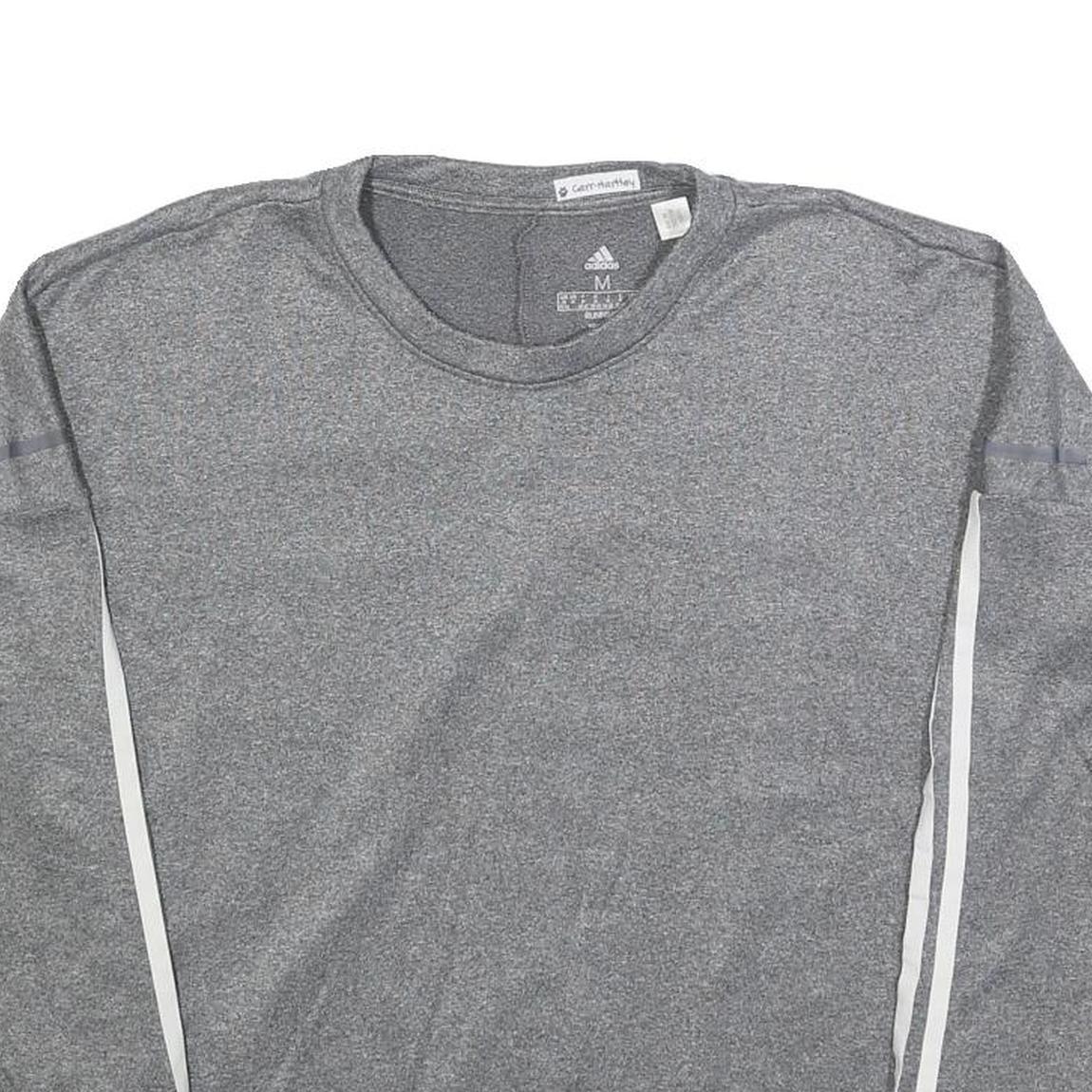 ADIDAS Womens Grey Sweatshirt M Crew Neck Polyester Blend Sportswear Casual