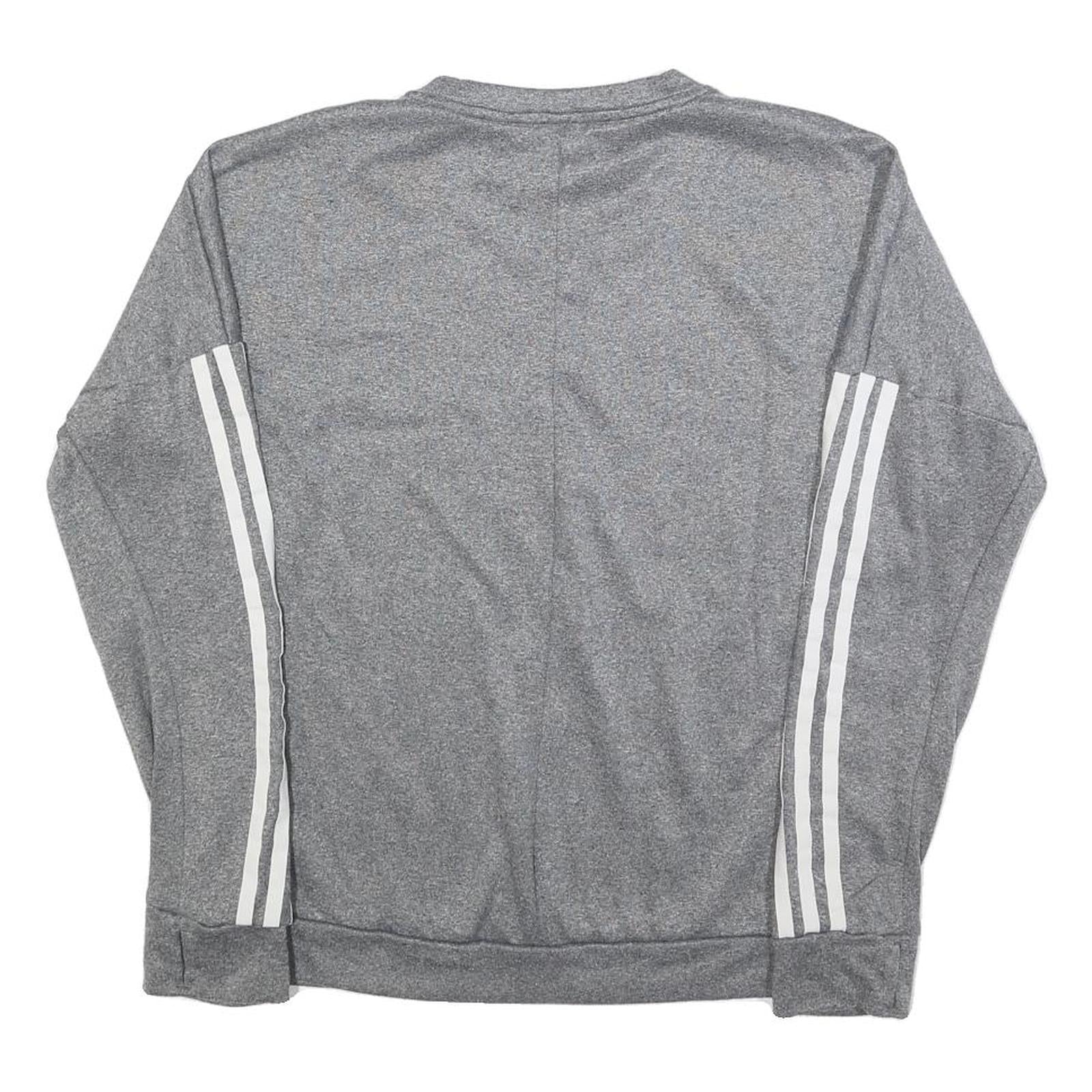ADIDAS Womens Grey Sweatshirt M Crew Neck Polyester Blend Sportswear Casual