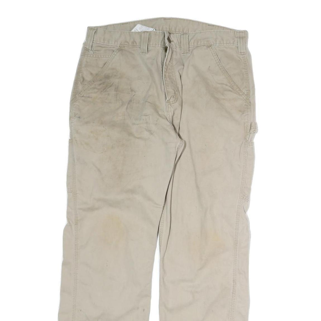 CARHARTT Mens Jeans Relaxed Straight Denim Beige W36 L32 Cotton Workwear