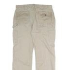 CARHARTT Mens Jeans Relaxed Straight Denim Beige W36 L32 Cotton Workwear