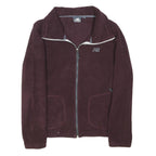 NEW BALANCE Womens Maroon Zip Jacket L Polyester Blend Plain Casual Activewear