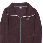 NEW BALANCE Womens Maroon Zip Jacket L Polyester Blend Plain Casual Activewear