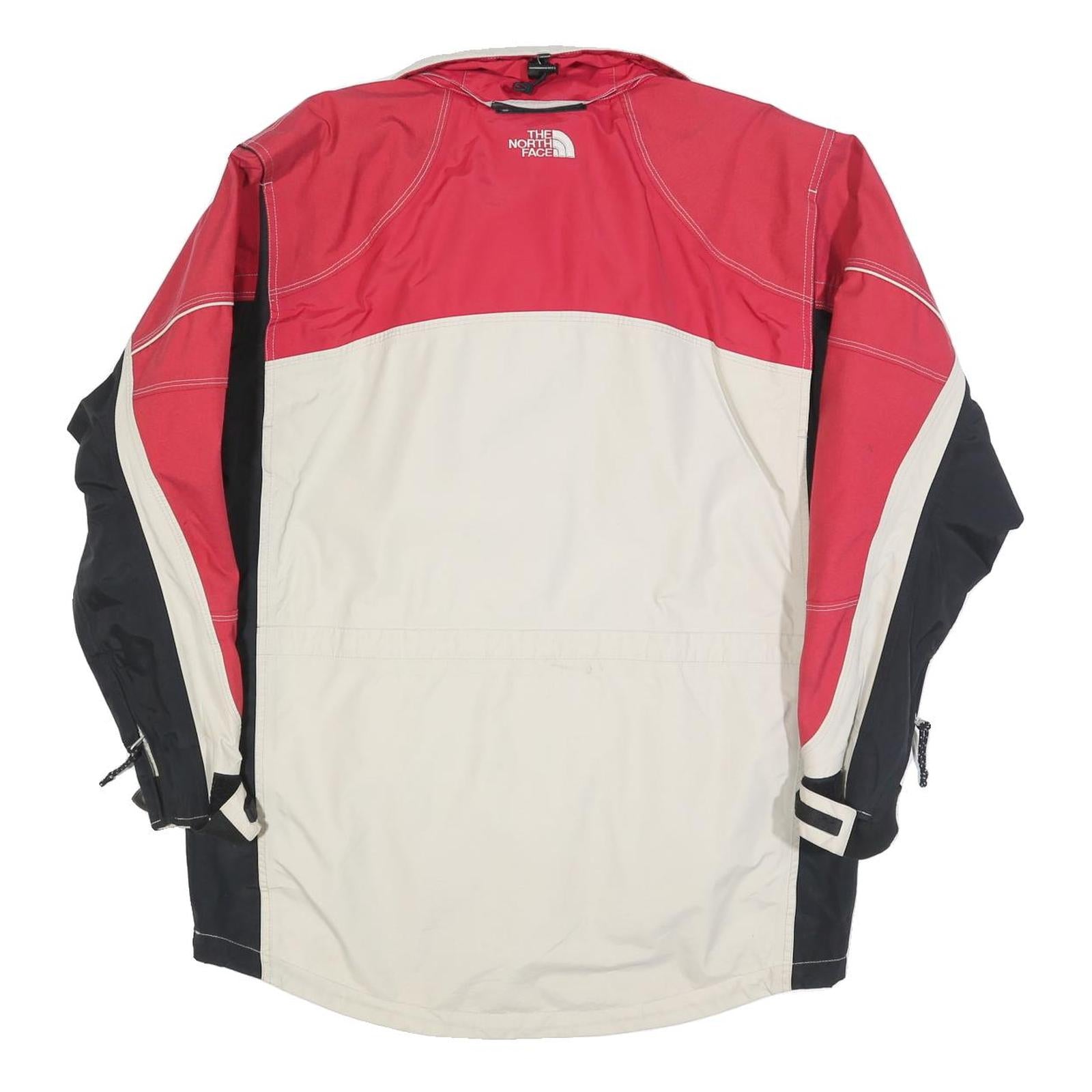 THE NORTH FACE Womens Red & Beige Outdoor Jacket L Polyester Blend Zip Gore-Tex