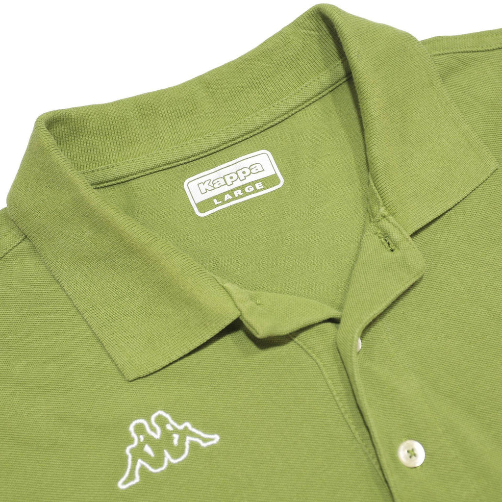 KAPPA Mens Green Short Sleeve Plain Polo Shirt L Classic Cotton Casual