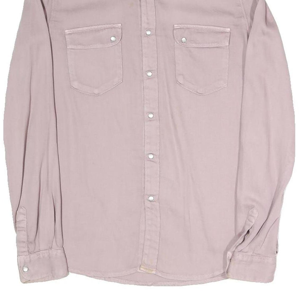 BA&SH Mens Pink Pastel Cotton Blend Shirt S Casual Button-Up Long Sleeve