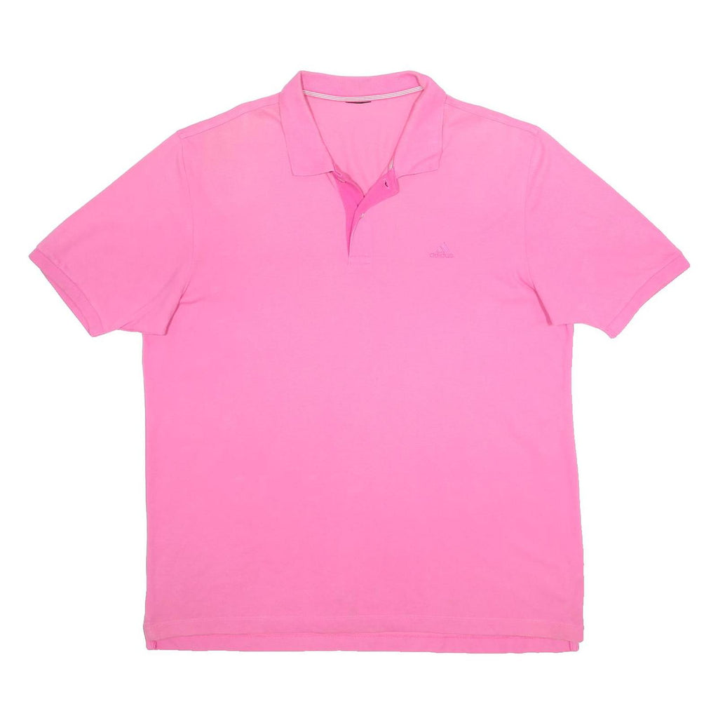 ADIDAS Mens Pink Polo Shirt 2XL Cotton Blend Short Sleeve Basic Casual Wear