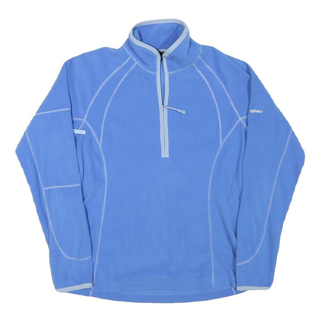 BERGHAUS Womens Blue Polyester Blend Plain 1/4 Zip Jumper S Outdoor Activewear