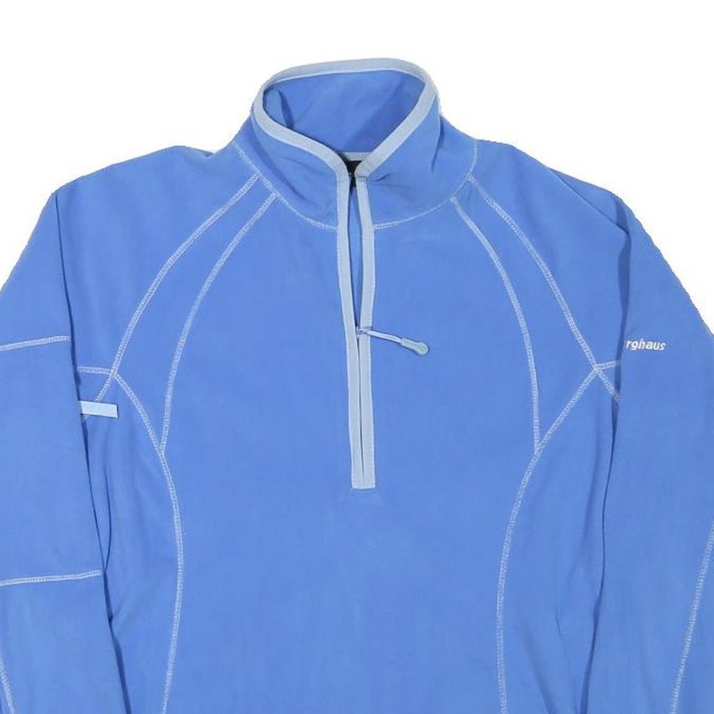 BERGHAUS Womens Blue Polyester Blend Plain 1/4 Zip Jumper S Outdoor Activewear