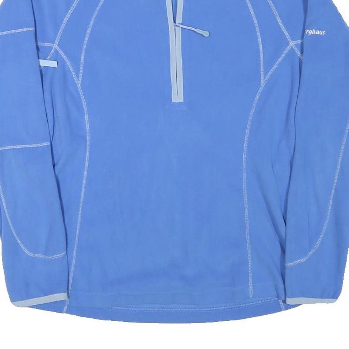 BERGHAUS Womens Blue Polyester Blend Plain 1/4 Zip Jumper S Outdoor Activewear
