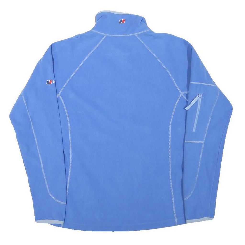 BERGHAUS Womens Blue Polyester Blend Plain 1/4 Zip Jumper S Outdoor Activewear
