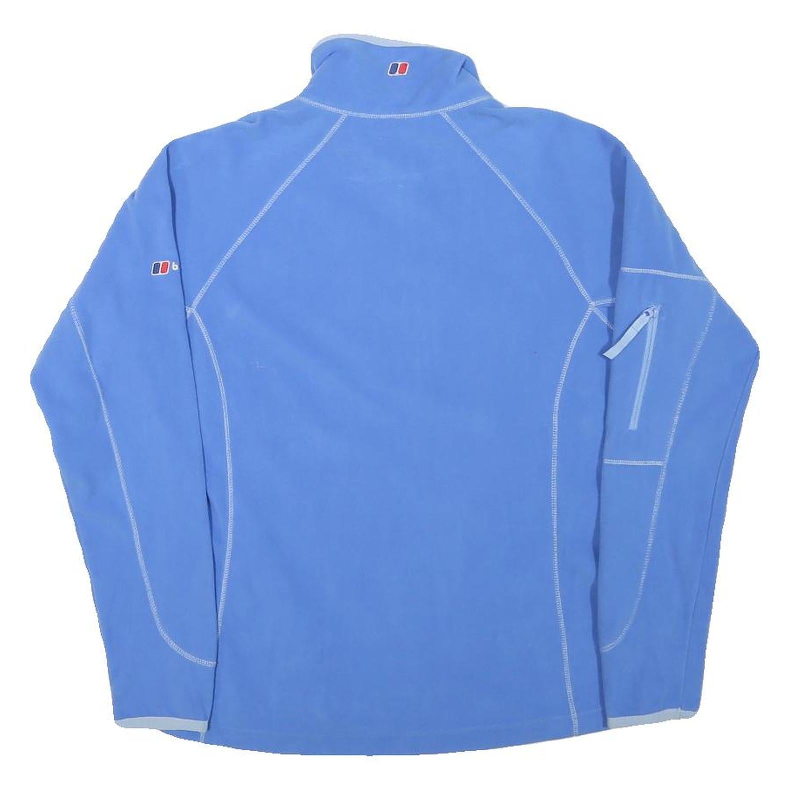 BERGHAUS Womens Blue Polyester Blend Plain 1/4 Zip Jumper S Outdoor Activewear