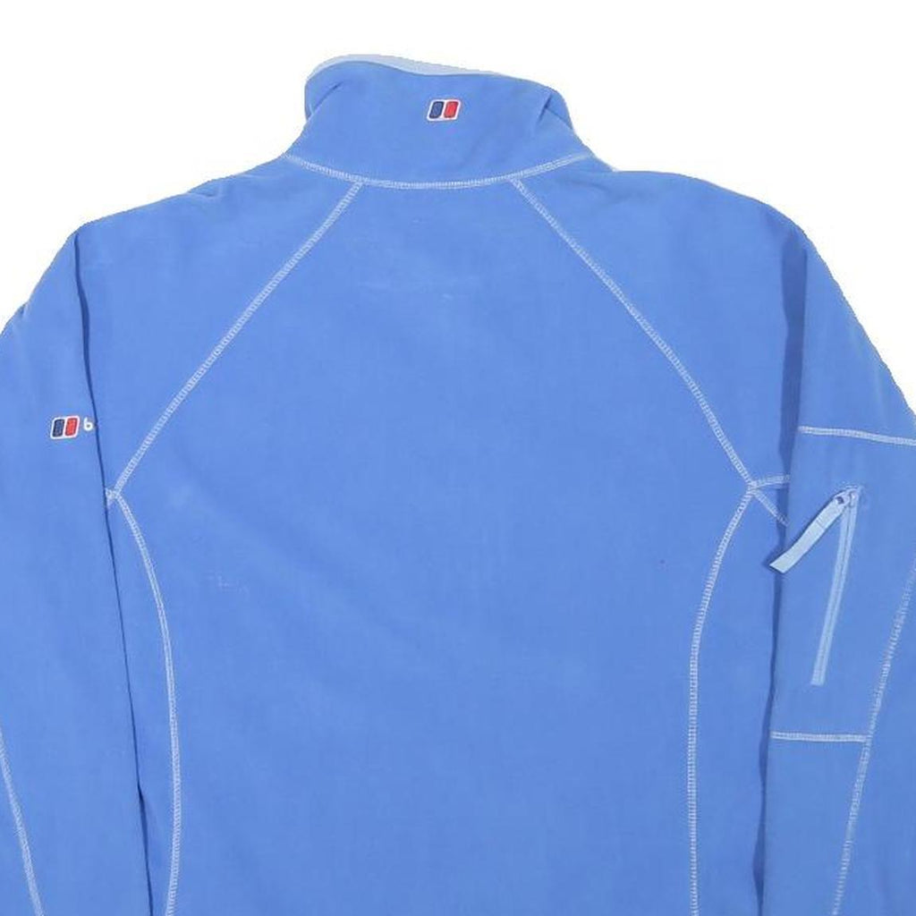 BERGHAUS Womens Blue Polyester Blend Plain 1/4 Zip Jumper S Outdoor Activewear