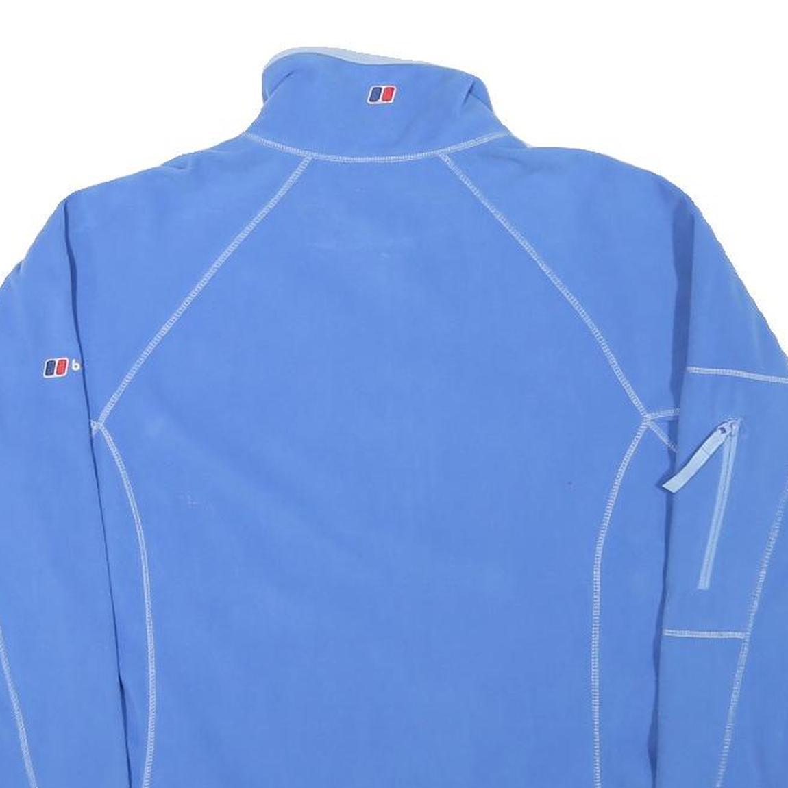 BERGHAUS Womens Blue Polyester Blend Plain 1/4 Zip Jumper S Outdoor Activewear