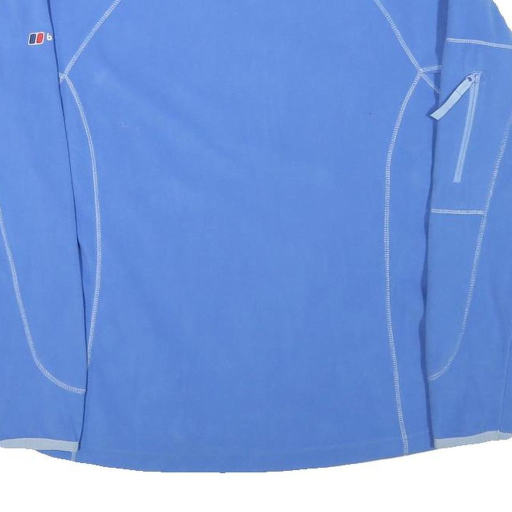 BERGHAUS Womens Blue Polyester Blend Plain 1/4 Zip Jumper S Outdoor Activewear