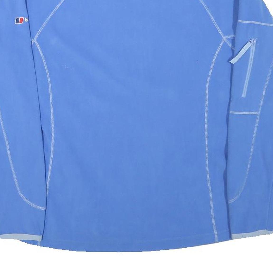 BERGHAUS Womens Blue Polyester Blend Plain 1/4 Zip Jumper S Outdoor Activewear