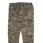 FSBN Camo Cargo Mens Trousers Beige Relaxed Tapered W32 L28