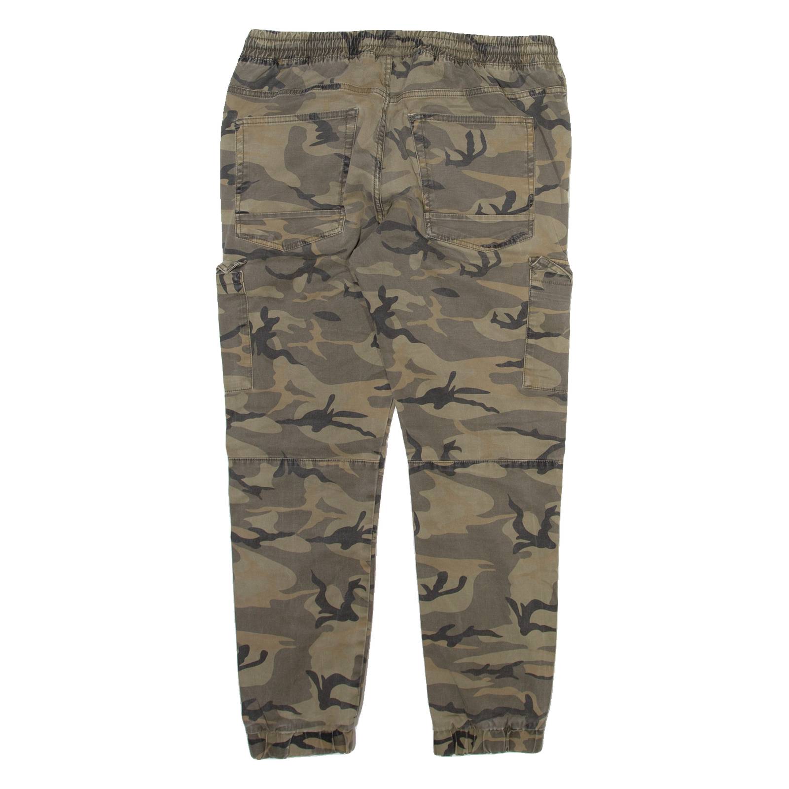 FSBN Camo Cargo Mens Trousers Beige Relaxed Tapered W32 L28