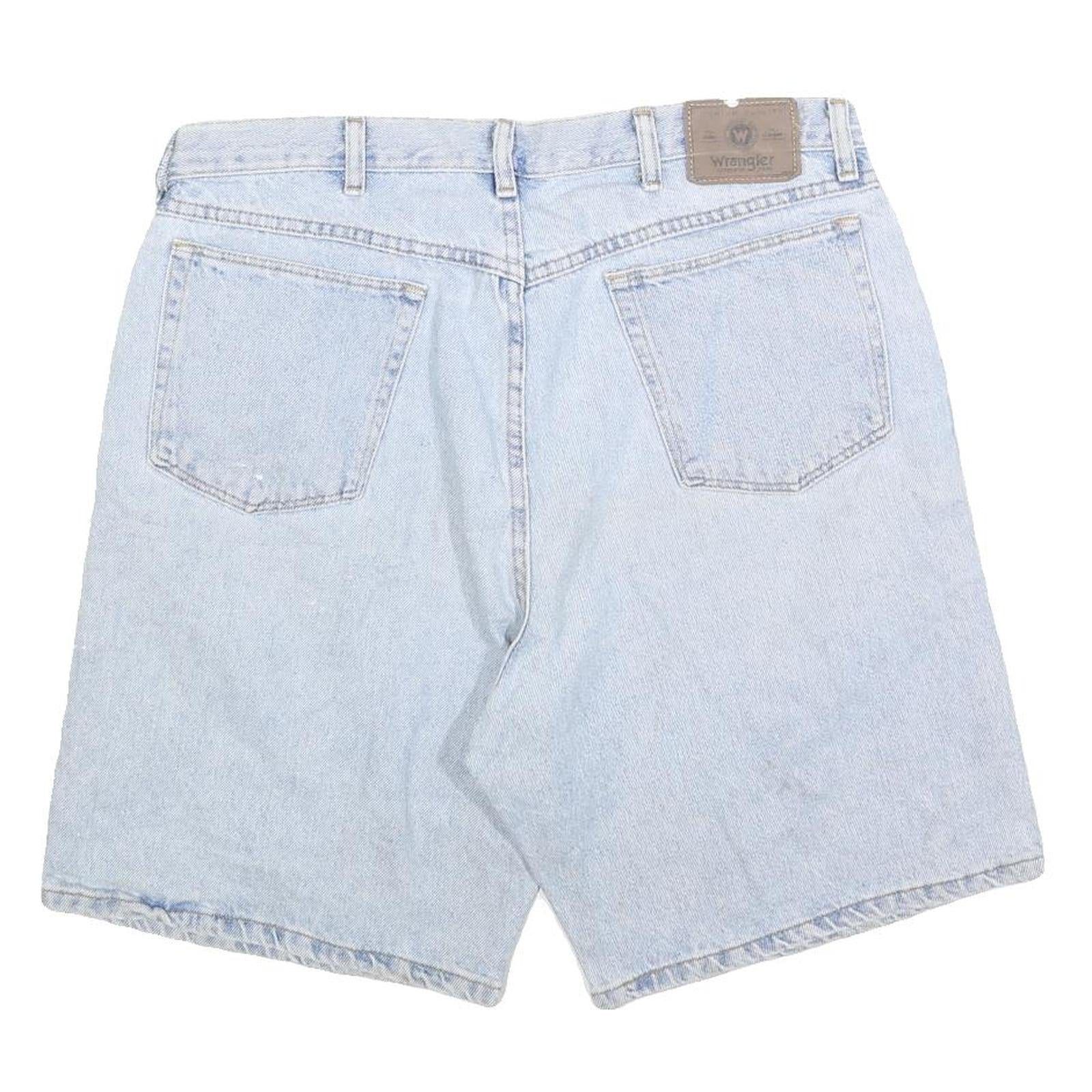 WRANGLER Mens Shorts Blue Casual Denim L W36 Cotton Blend Relaxed Fit