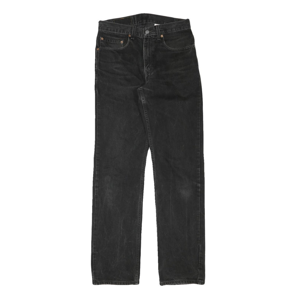 LEVI'S 505 Mens Jeans Black Regular Straight Denim Medium W30 L33 Zip Closure