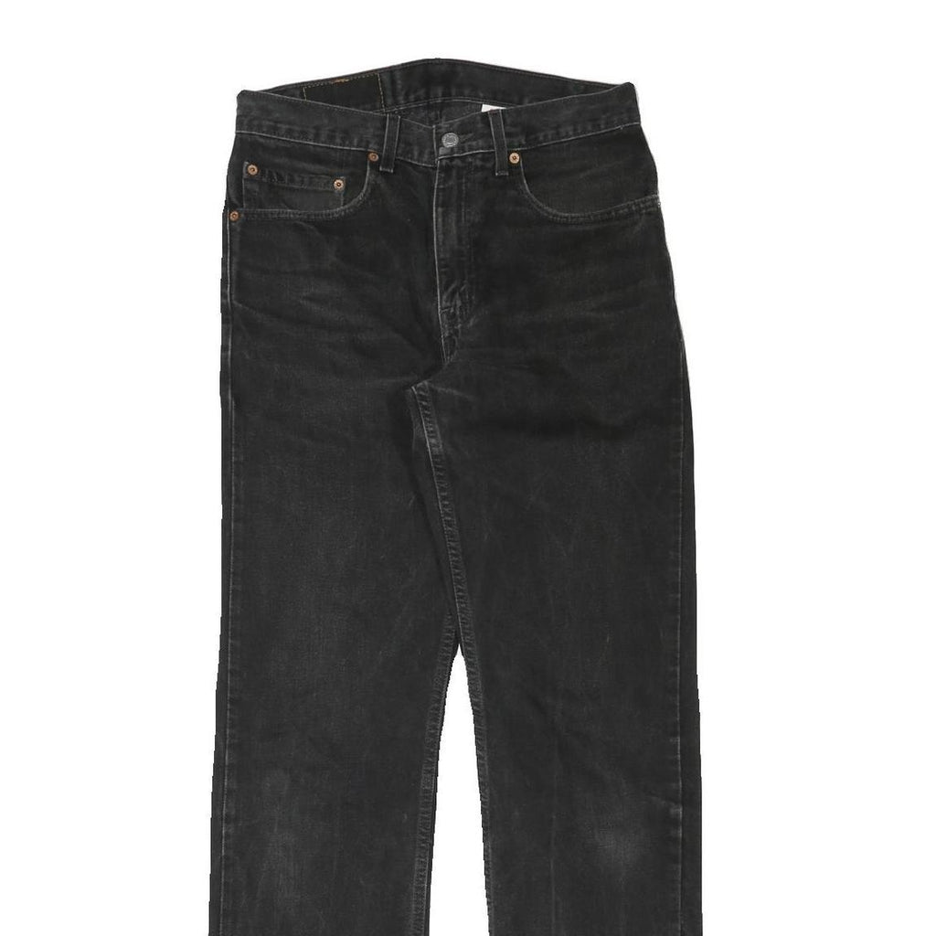 LEVI'S 505 Mens Jeans Black Regular Straight Denim Medium W30 L33 Zip Closure