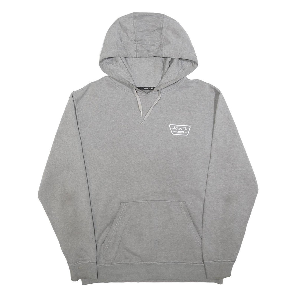 VANS Mens Grey Hoodie M Skate Logo Print Casual Cotton Blend Pullover