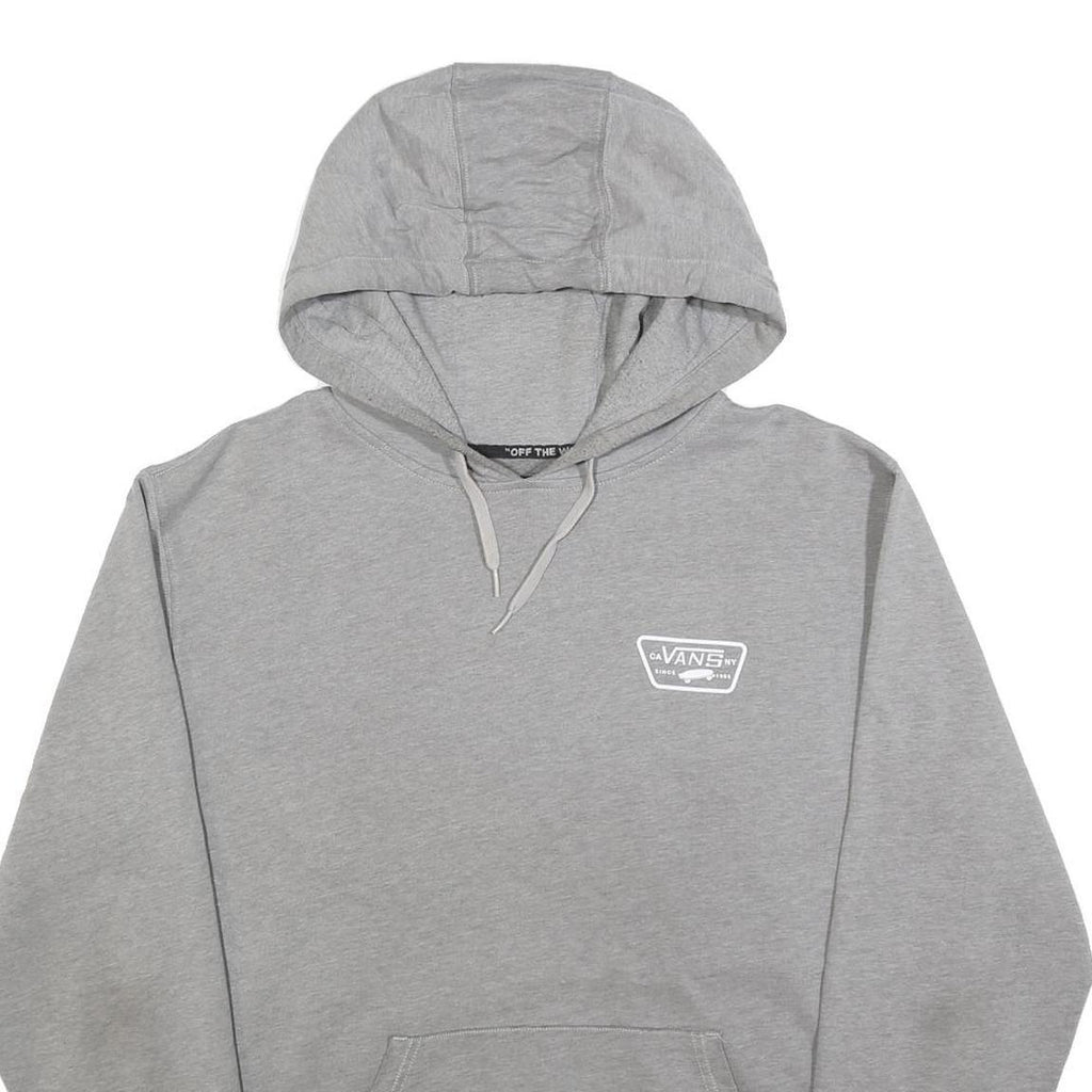VANS Mens Grey Hoodie M Skate Logo Print Casual Cotton Blend Pullover