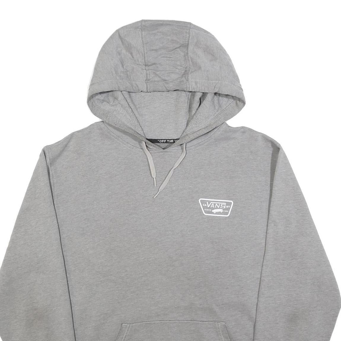 VANS Mens Grey Hoodie M Skate Logo Print Casual Cotton Blend Pullover