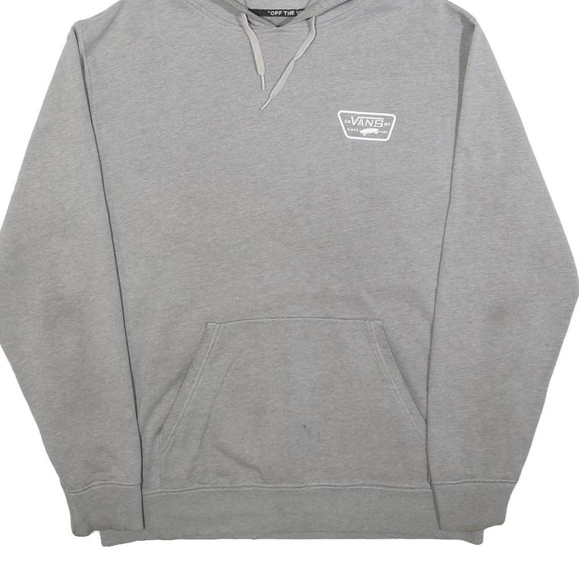 VANS Mens Grey Hoodie M Skate Logo Print Casual Cotton Blend Pullover
