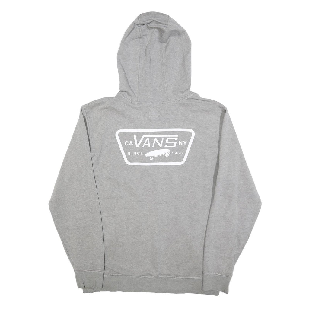 VANS Mens Grey Hoodie M Skate Logo Print Casual Cotton Blend Pullover