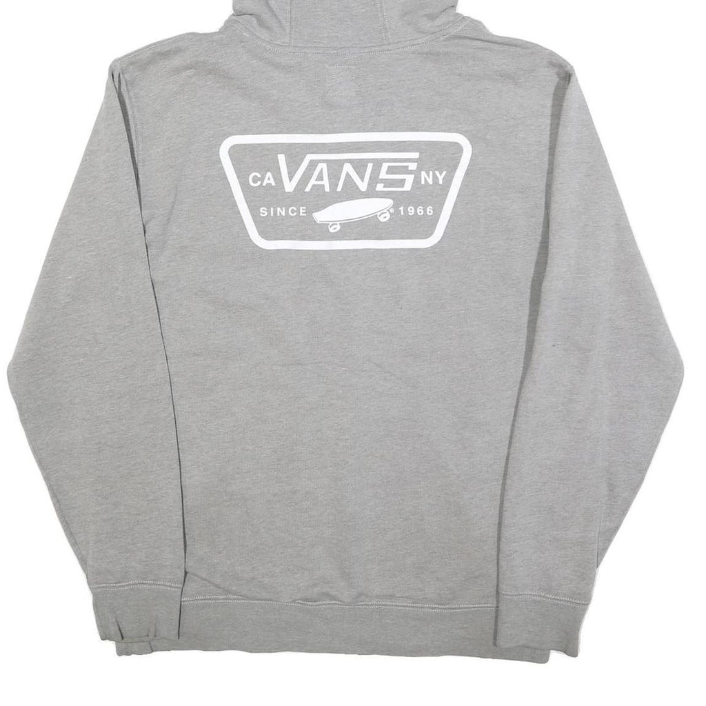 VANS Mens Grey Hoodie M Skate Logo Print Casual Cotton Blend Pullover