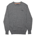 SUPERDRY Mens Grey Cotton Plain Crew Neck Basic Knit S Jumper Casual Comfort