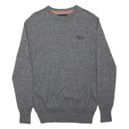 SUPERDRY Mens Grey Cotton Plain Crew Neck Basic Knit S Jumper Casual Comfort
