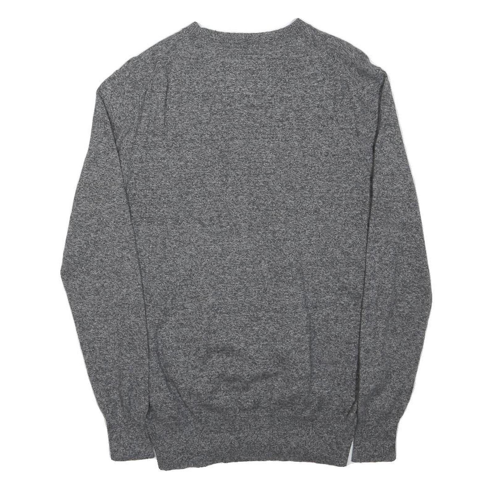 SUPERDRY Mens Grey Cotton Plain Crew Neck Basic Knit S Jumper Casual Comfort