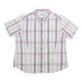 COLUMBIA Womens White & Purple Checked Shirt XL Cotton Blend Casual Summer