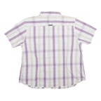 COLUMBIA Womens White & Purple Checked Shirt XL Cotton Blend Casual Summer