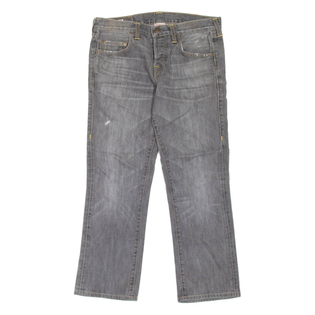 TRUE RELIGION Womens Jeans Grey Regular Straight Stone Wash W30 L26