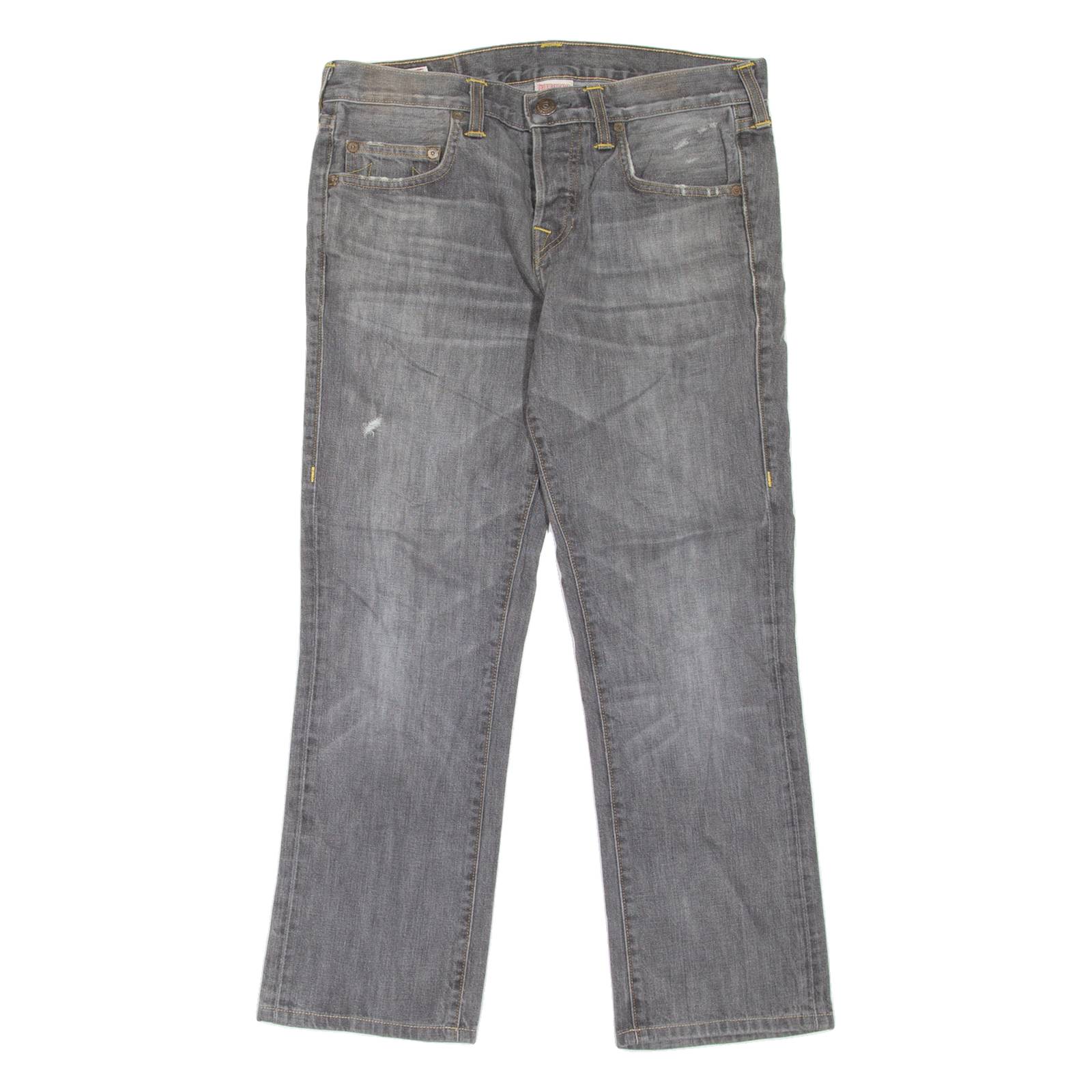 TRUE RELIGION Womens Jeans Grey Regular Straight Stone Wash W30 L26