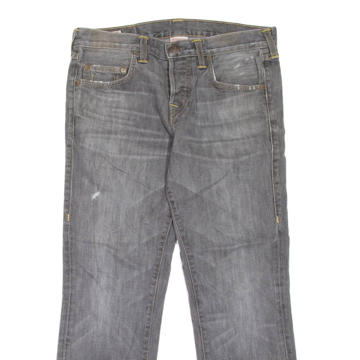 TRUE RELIGION Womens Jeans Grey Regular Straight Stone Wash W30 L26