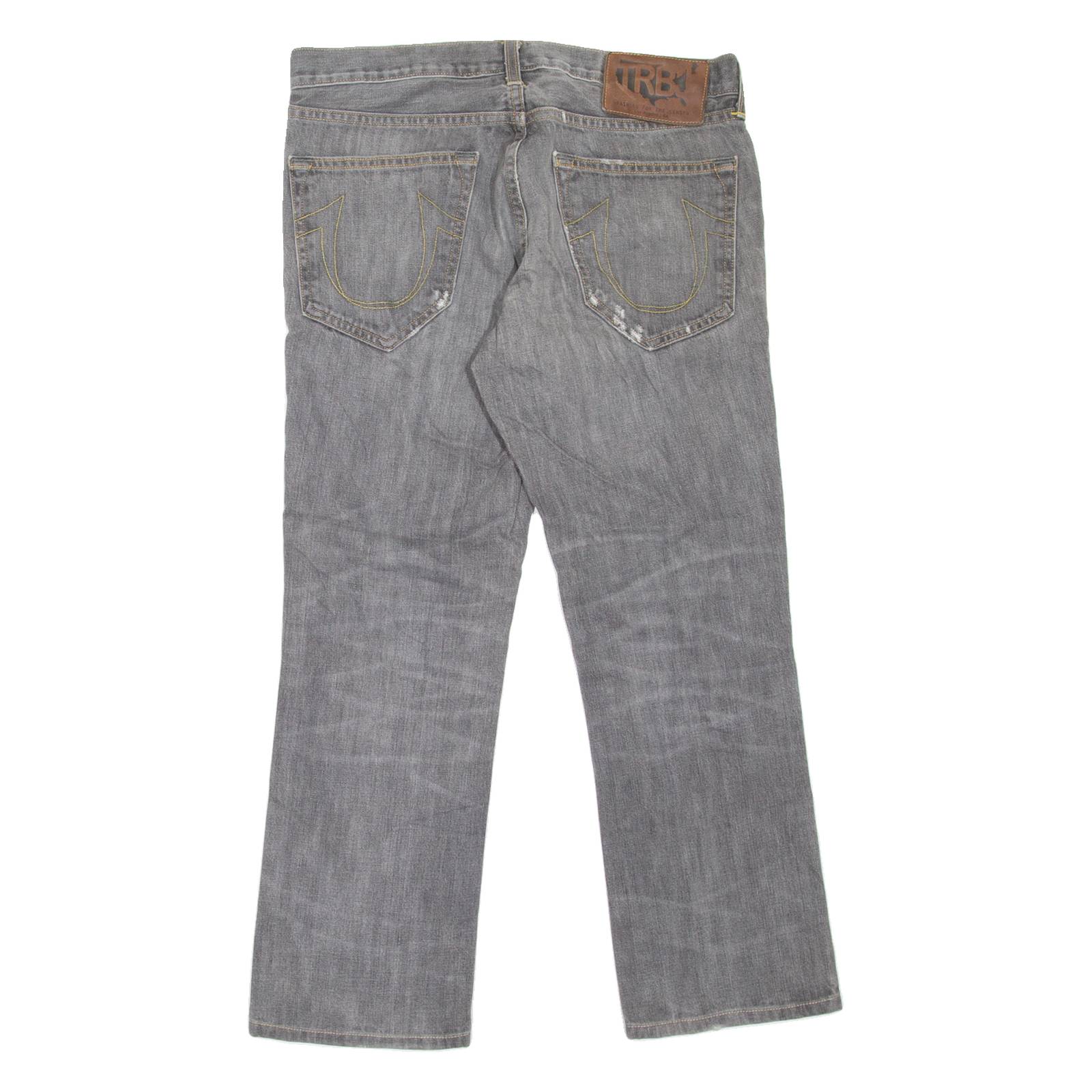 TRUE RELIGION Womens Jeans Grey Regular Straight Stone Wash W30 L26