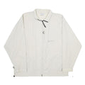REEBOK Mens White Nylon Zip Jacket L Lightweight Sports Casual Outerwear