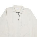 REEBOK Mens White Nylon Zip Jacket L Lightweight Sports Casual Outerwear