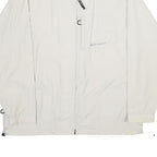 REEBOK Mens White Nylon Zip Jacket L Lightweight Sports Casual Outerwear