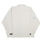REEBOK Mens White Nylon Zip Jacket L Lightweight Sports Casual Outerwear